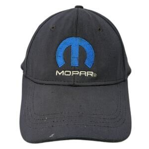 Mopar Strapback Baseball Cap Blue One Size Adjustable Embroidered H3 Headwear